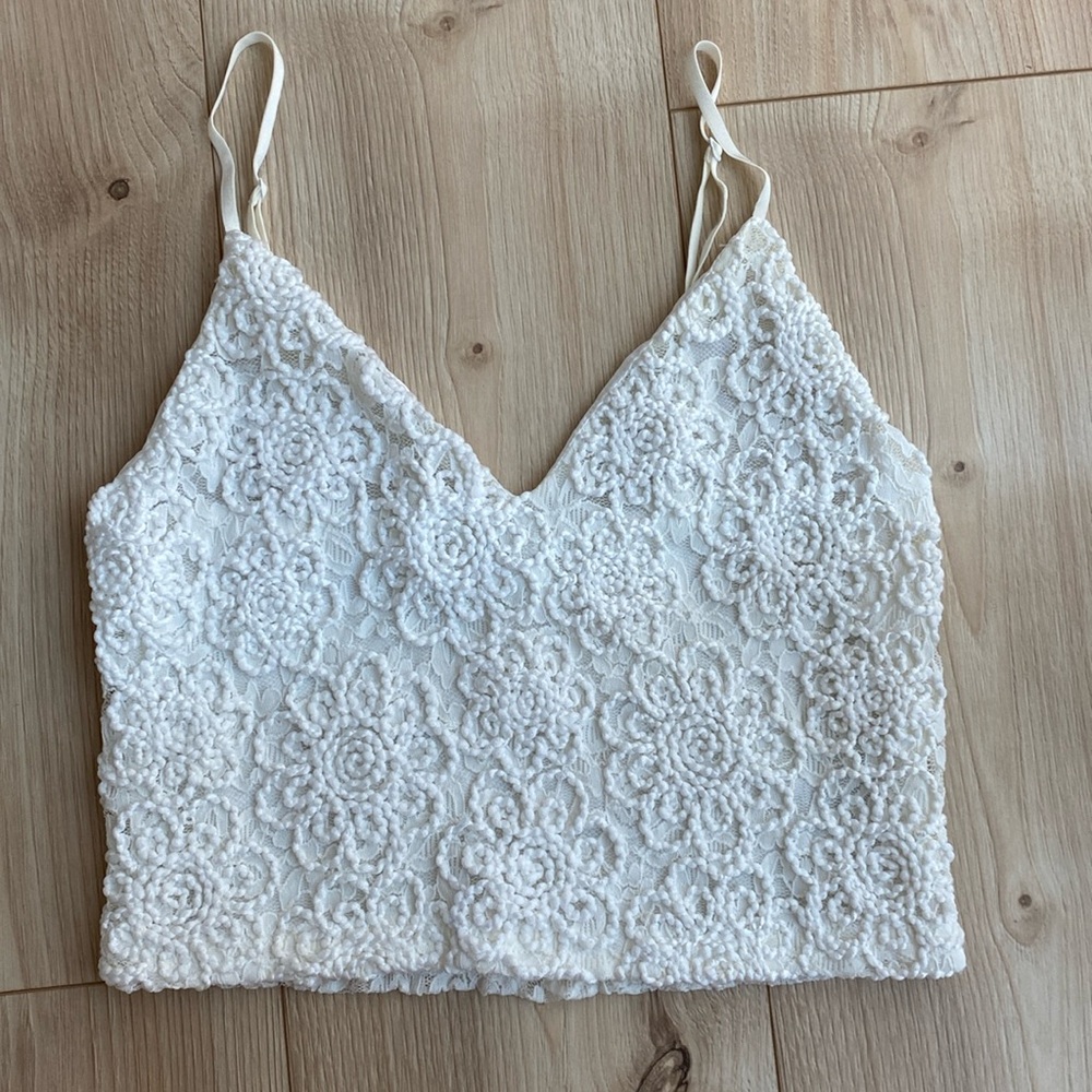 White Lace Embroidered Top
